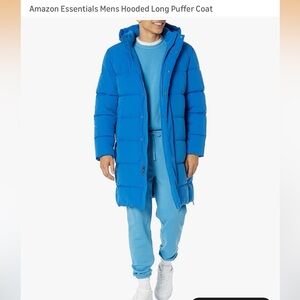 Amazon Essentials Men's Vibrant Blue Hooded Puffer Coat